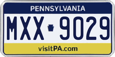PA license plate MXX9029