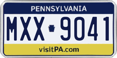 PA license plate MXX9041