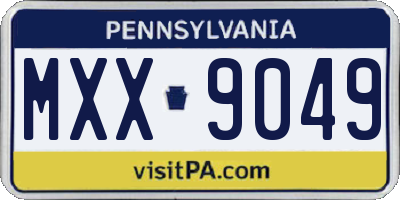 PA license plate MXX9049