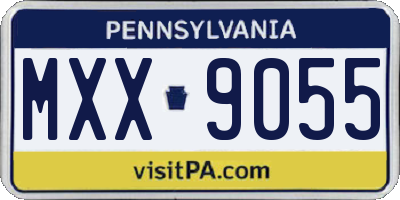 PA license plate MXX9055