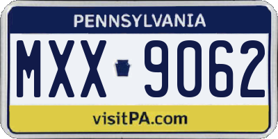 PA license plate MXX9062