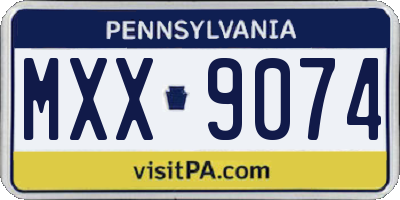 PA license plate MXX9074