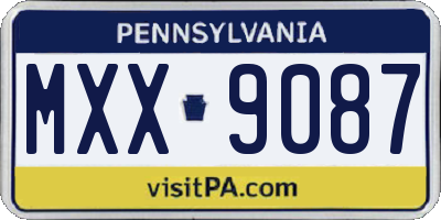 PA license plate MXX9087