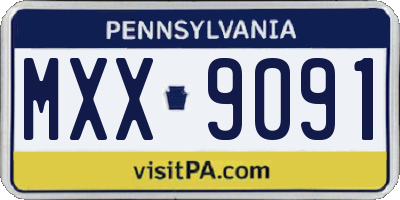PA license plate MXX9091