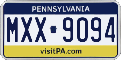 PA license plate MXX9094