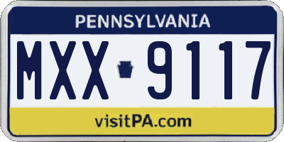 PA license plate MXX9117
