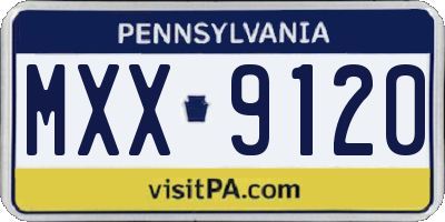 PA license plate MXX9120