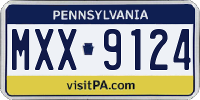 PA license plate MXX9124