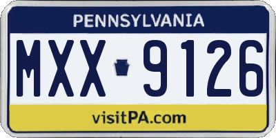 PA license plate MXX9126