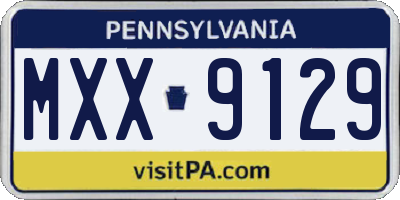 PA license plate MXX9129