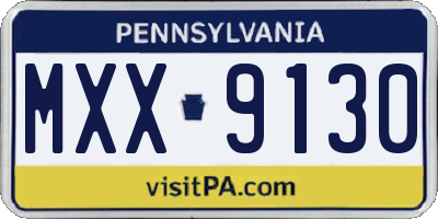 PA license plate MXX9130