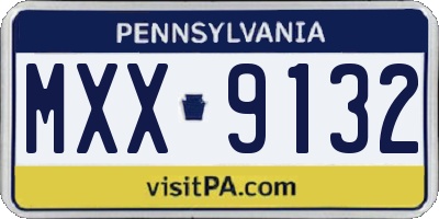 PA license plate MXX9132