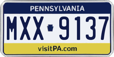 PA license plate MXX9137