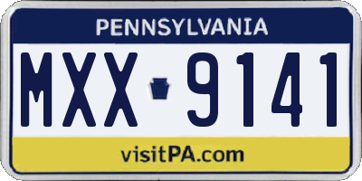 PA license plate MXX9141