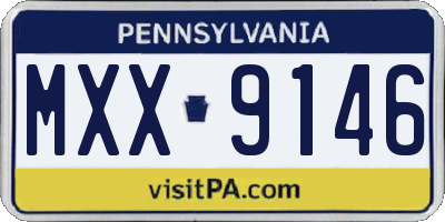 PA license plate MXX9146