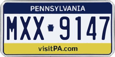 PA license plate MXX9147
