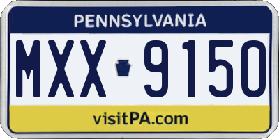 PA license plate MXX9150