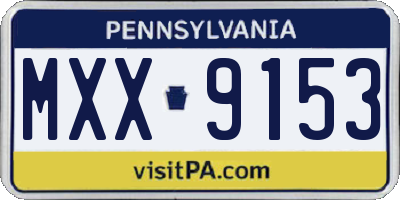 PA license plate MXX9153