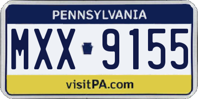 PA license plate MXX9155