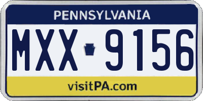 PA license plate MXX9156