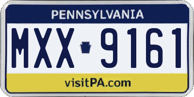 PA license plate MXX9161