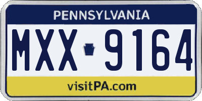 PA license plate MXX9164