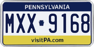 PA license plate MXX9168