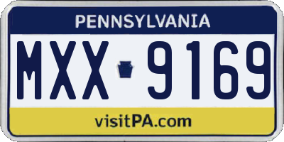 PA license plate MXX9169