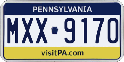 PA license plate MXX9170