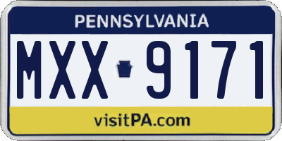 PA license plate MXX9171