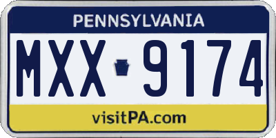 PA license plate MXX9174