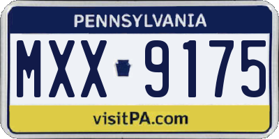 PA license plate MXX9175