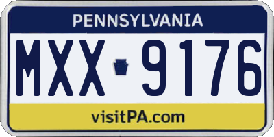 PA license plate MXX9176