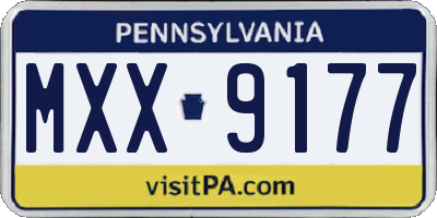PA license plate MXX9177