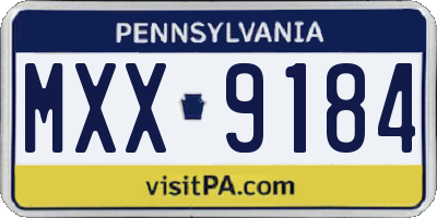 PA license plate MXX9184