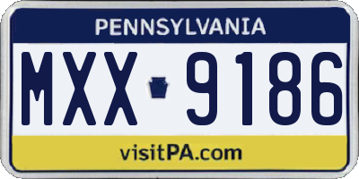 PA license plate MXX9186