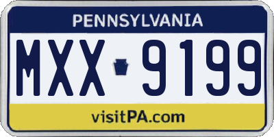 PA license plate MXX9199