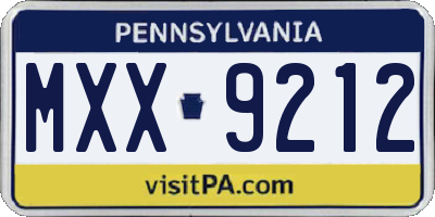 PA license plate MXX9212