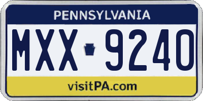 PA license plate MXX9240