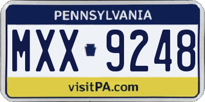 PA license plate MXX9248
