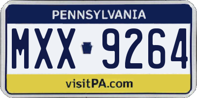 PA license plate MXX9264