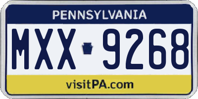 PA license plate MXX9268