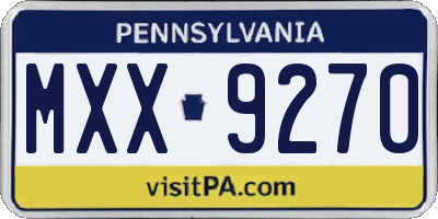 PA license plate MXX9270