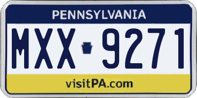 PA license plate MXX9271