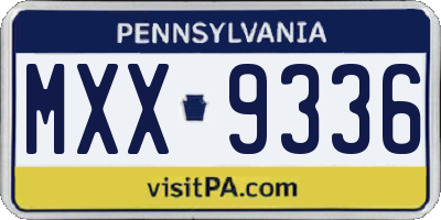 PA license plate MXX9336