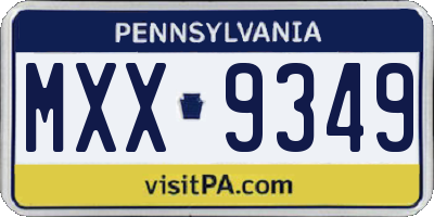 PA license plate MXX9349