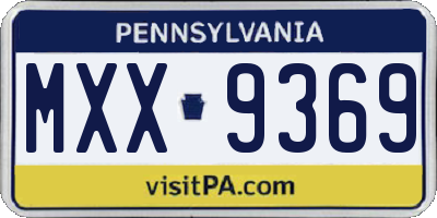PA license plate MXX9369