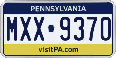 PA license plate MXX9370
