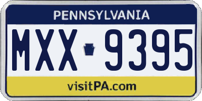 PA license plate MXX9395