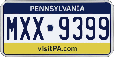 PA license plate MXX9399